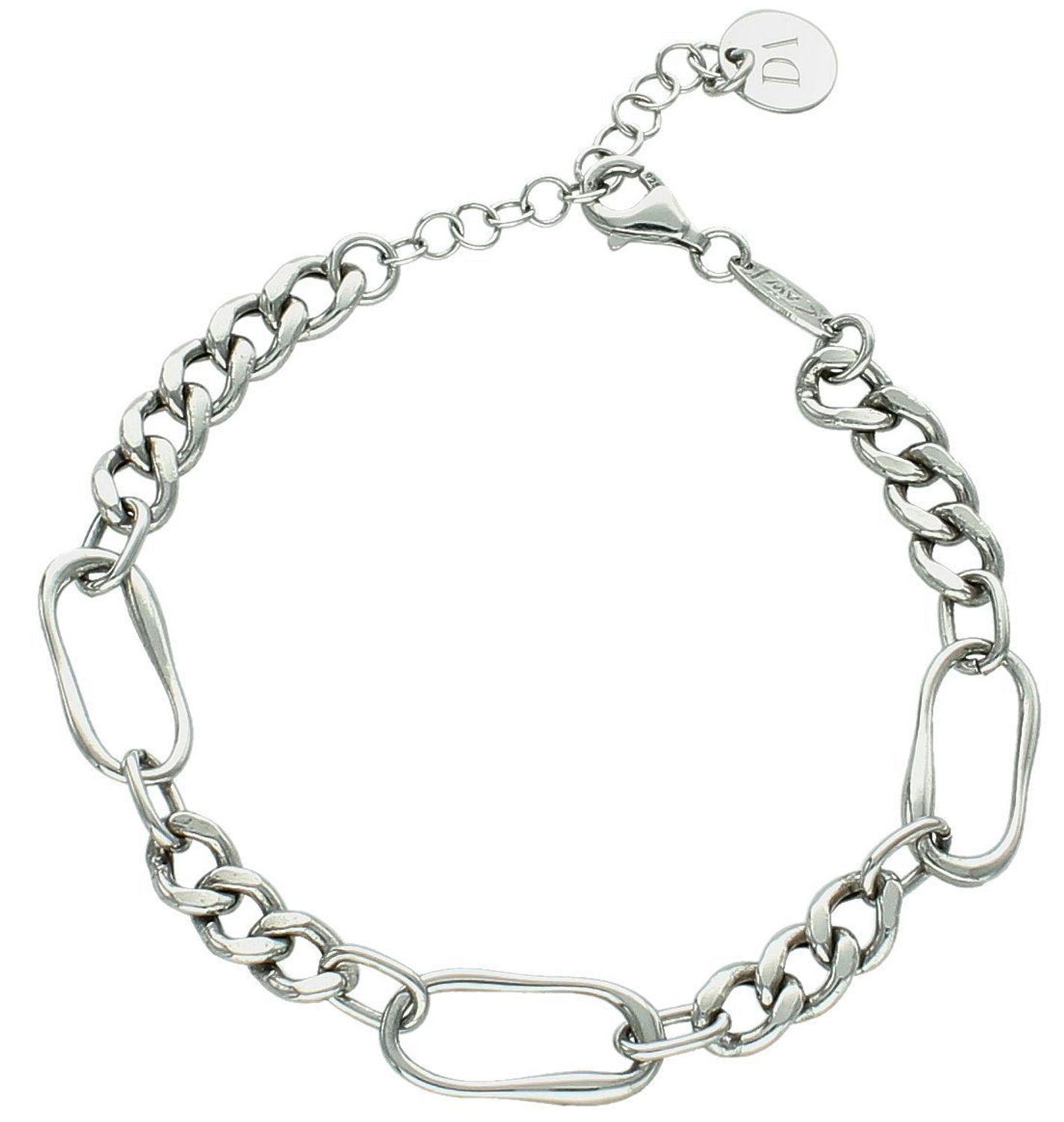 Bransoletka srebrna damska splot figaro nowoczesny B RM 23962S. Bransoletka srebrna figaro Dall'Acqua. Bransoletka figaro jest to biżuteria, będąca ponadczasowym, eleganckim klasykiem. 1.jpg